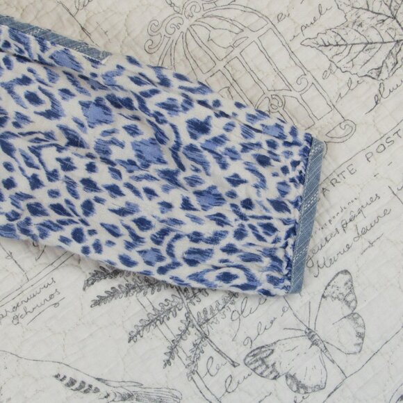 Sundance Catalog Women's Blue white ikat multi print long sleeve cotton top S - Picture 10 of 10